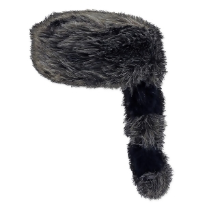 Club Pack of 6 Dark Gray Plush Coonskin Party Hat with Striped Tail - All