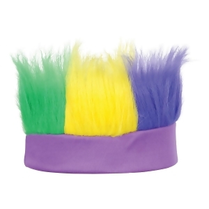 Club Pack of 12 Green Yellow and Purple Decorative Mardi Gras Party Hairy Headband Costume Accessory - All