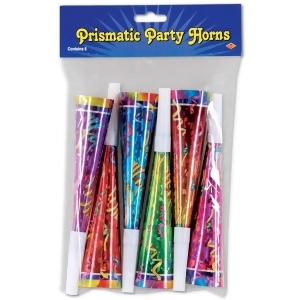 Club Pack of 72 Multi-Colored Prismatic New Year's Eve Trumpet Horn Party Favors 8 - All