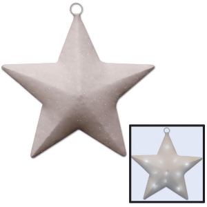 16 White and Silver Glittered Light-Up County Western Sparkle Star - All