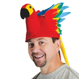 Pack of 6 Bold and Colorful Plush Tropical Parrot Hat-One Size - All