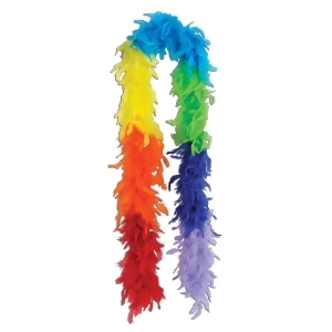 6' Club Pack of 6 Multi Colored Fancy Feather Boa Party Favors - All