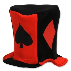 Club Pack of 12 Red and Black Casino Night Card Fabric Costume Party Hats - All