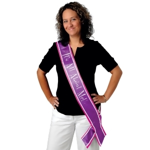 Club Pack of 6 Purple White and Pink It's All About Me Satin Sashes 33 x 4 - All