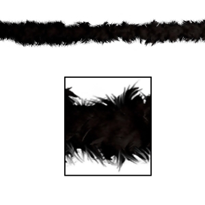 6' Club Pack of 6 Black Party Favor Fancy Feather Boa - All