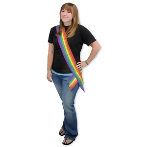 Club Pack of 6 Rainbow Colored Satin Sash - All