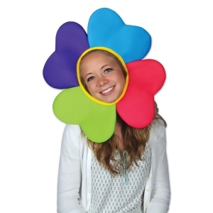 Pack of 6 Multi-Color Petals Plush Flower In the Garden Party Hat - All