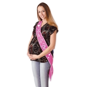 Pink Mom To Be Satin Sash - All