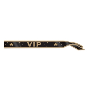 Club Pack of 6 Black and Gold Vip Satin Sash - All