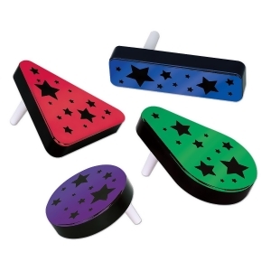 Club Pack of 20 Multi-Colored and Black Plastic Star Decorative Party Favors - All