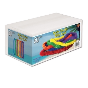 Club Pack of 50 Multi-Colored Soft-Twist Boxed Hawaiian Party Lei Necklaces 36 - All