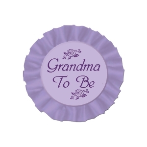 Club Pack of 12 Lavender and Dark Purple ''Grandma To Be'' Satin Buttons 3.5'' - All