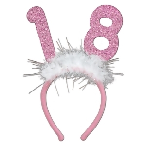 Club Pack of 12 Pink Glittered Bopper Headband Party Favor Costume Accessories - All