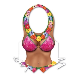 Club Pack of 24 Plastic Beach Babe with Lei Vest Costume Accessory - All