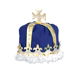 Club Pack of 12 Blue Royal King's Crown Party Hats - All