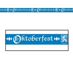 Club Pack of 12 Blue and White ''Oktoberfest'' Party Tape 3 x 20' - All