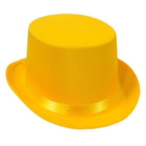Pack of 6 Yellow Satin Ribbon Sleek Top Hat Costume Accessories - All