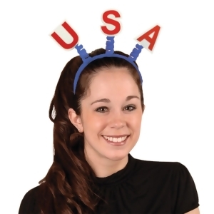 Club Pack of 12 Red White and Blue Usa Bopper Headband Party Favors - All