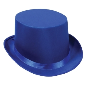 Pack of 6 Blue Satin Ribbon Sleek Top Hat Costume Accessories - All