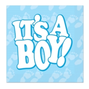 Club Pack of 192 Blue and White It's A Boy Party Disposable 2-Ply Beverage Napkins - All