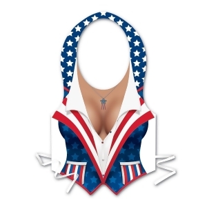 Club Pack of 48 Stars and Stripes Plastic Female Patriotic Vest Costume Accessories - All