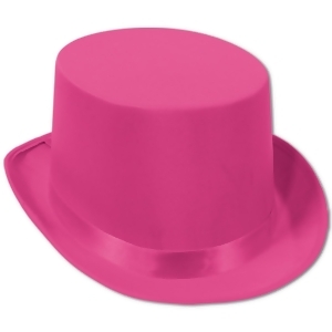 Pack of 6 Pink Satin Ribbon Sleek Top Hat Costume Accessories - All