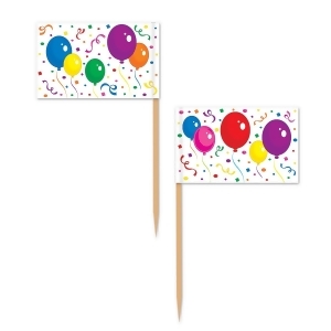 Club Pack of 600 Multi-Colored Balloons Confetti Food Drink or Decoration Party Picks 2.5 - All