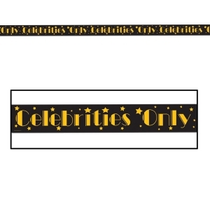 Club Pack of 12 Black and Yellow ''Celebrities Only'' Party Tape 3 x 20' - All