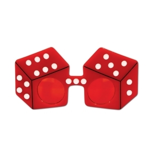Pack of 6 Red and White Casino Night Dice Fanci-Frame Eyeglass Party Favor Costume Accessories - All