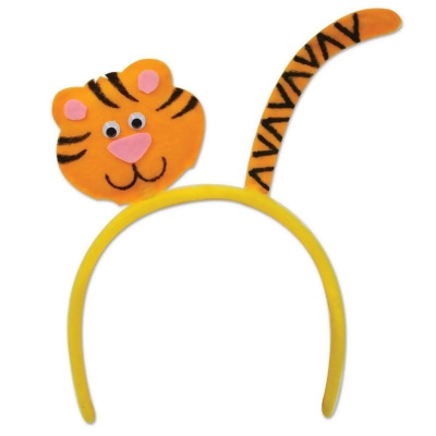 Club Pack of 12 Yellow and Orange Cute Tiger Headband Costume Accessories 