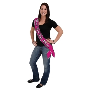 Club Pack of 6 Pink White and Black Plays Well With Others Satin Sash - All