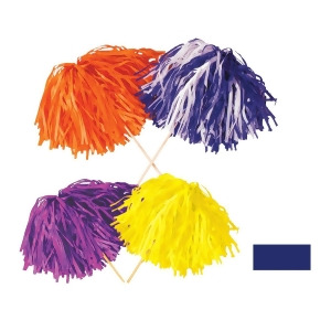 Club Pack of 144 Solid Blue Pep Rally Tissue Shaker Pom Pom Accessories - All