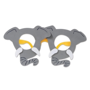 Club Pack of 12 Gray and White Elephant Eyeglass Party Favor Costume Accessories - All