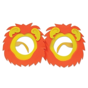 Club Pack of 12 Orange and Yellow Lion Eyeglass Party Favor Costume Accessories - All