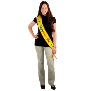 Pack of 6 Yellow Happy New Year Decorative Sash - All