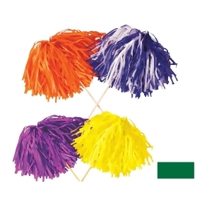 Club Pack of 144 Green Football Themed Pom Pom Tissue Shakers 16 Stick x 12 Strand 320 - All