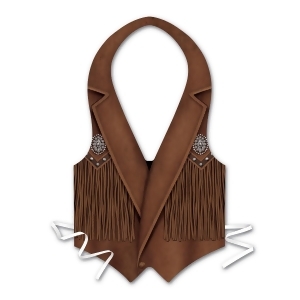 Club Pack of 24 Plastic Cowboy Vest with Fringe Costume Accessory - All
