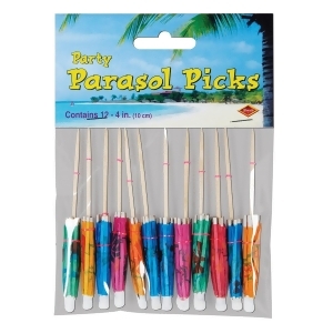 Club Pack of 144 Tropical Multi-Colored Parasol Food Drink or Decoration Party Picks 4 - All