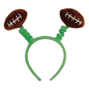 Club Pack of 12 Green and Brown Game Day Football Bopper Headband Costume Accessories - All