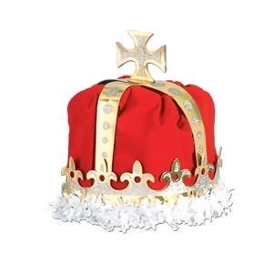 Club Pack of 12 Red Royal King's Crown Party Hats - All