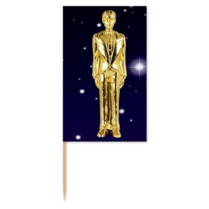 Club Pack of 600 Gold Statue Award Night Themed Food Drink or Decoration Party Picks 2.5 - All