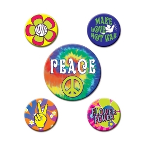 Club Pack of 60 60's Party Buttons - All