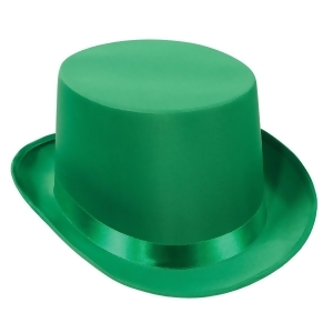Pack of 6 Green Satin Ribbon Sleek Top Hat Costume Accessories - All
