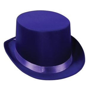 Pack of 6 Purple Satin Ribbon Sleek Top Hat Costume Accessories - All