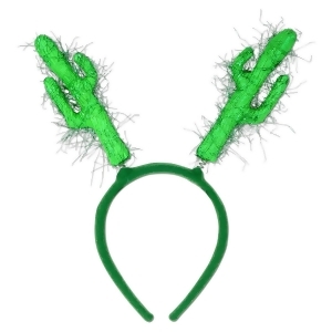 Club Pack of 12 Green Prickly Cactus Bopper Headband Party Favors - All
