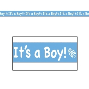 Club Pack of 12 Blue and White ''It's A Boy '' Party Tape 3'' x 20' - All