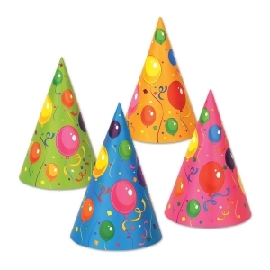 Club Pack of 144 Multi-Colored Fluorescent Fun and Festive Party Cone Hat 6.5 - All