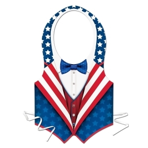 Club Pack of 24 Stars and Stripes Plastic Patriotic Vest Costume Accessory - All