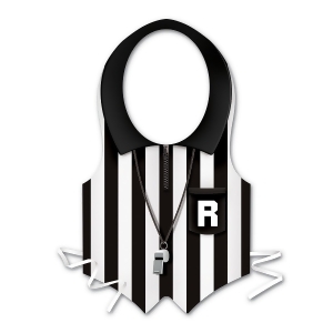 Club Pack of 24 Black and White Plastic Referee Vest Costume Accessories - All