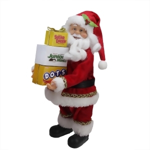 12 Santa Claus Carrying Boxes of Dots Junior Mints and Sugar Daddy Decoration - All